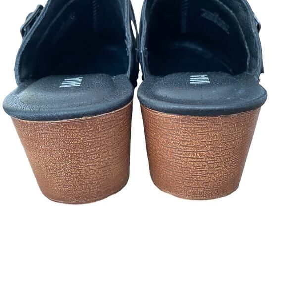 MIA Apollo Black Low Faux Leather Studded Clogs Retro size 9 - Picture 5 of 9
